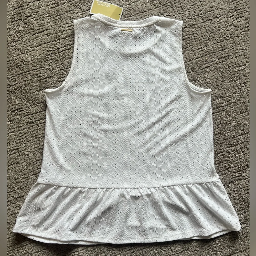 Michael Kors White Eyelet Sleeveless Top